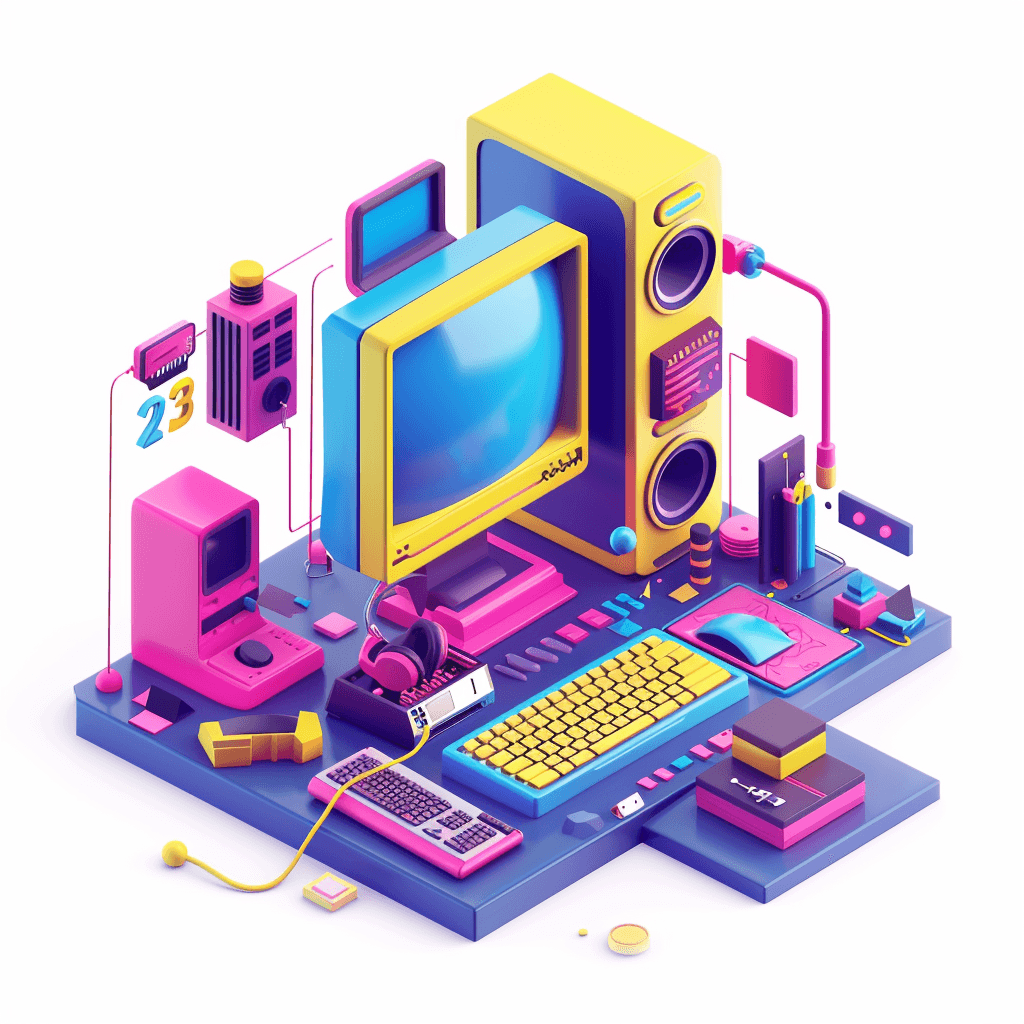 Computer with keyboard