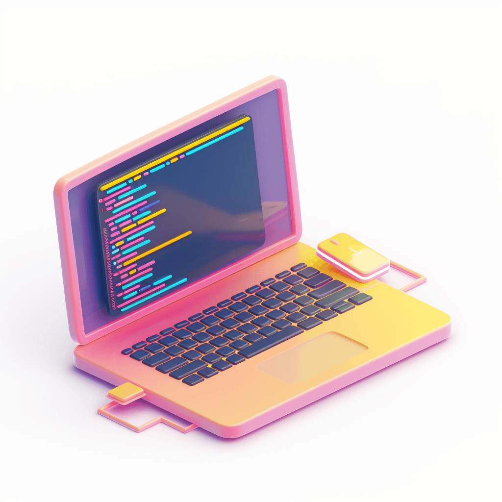 Laptop writing code